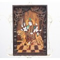panoplie hindusa " Durga ". intarsie in lemn de trandafir. Mysuru.India